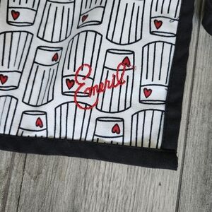 EMERIL Lagasse Black Wht Red Chef Hat Hearts All Over Pattern Adult Apron Y2K
